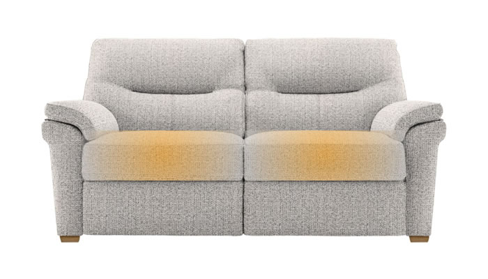 G Plan Seattle Heated 2.5 Seater Sofa Aaron Plain Stone